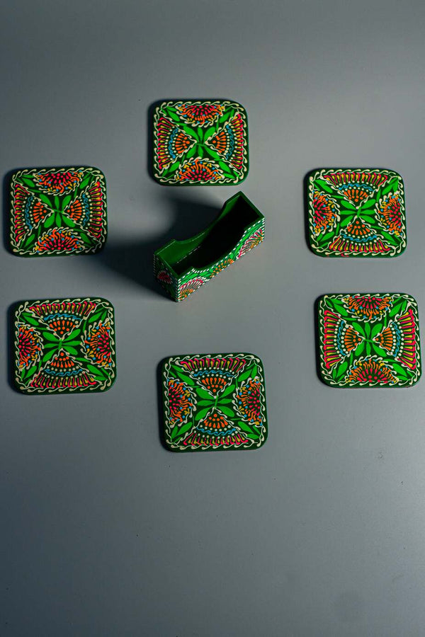 Green Tea Coaster (Square Shaped)