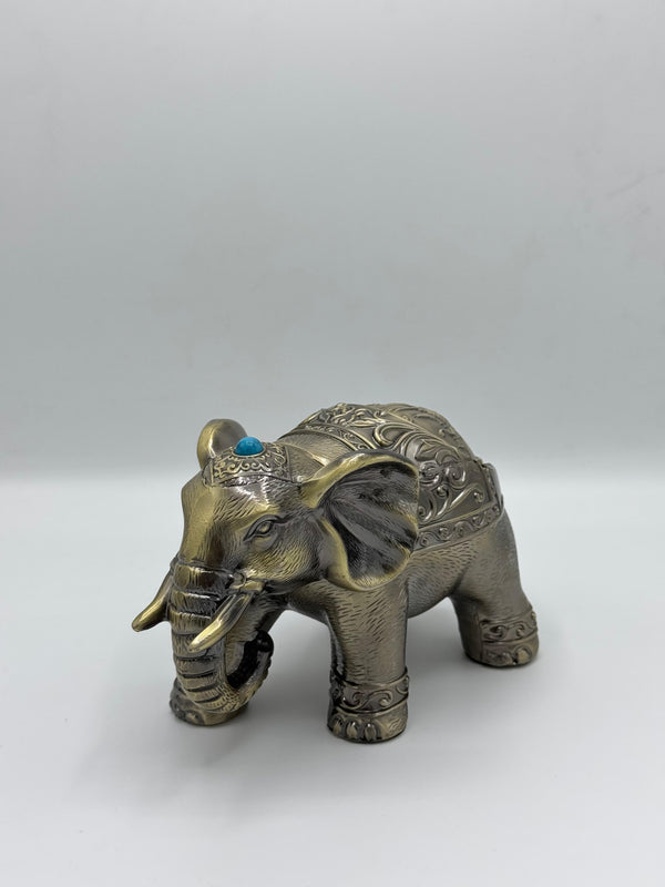 Vintage Metallic Elephant With Teeth Ornament Tray