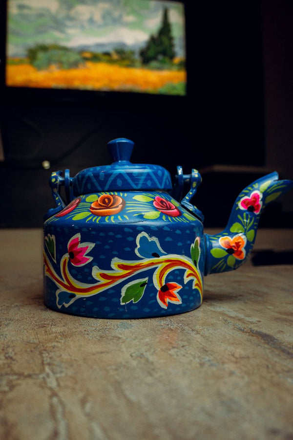 Blue Hand-Painted Kettle